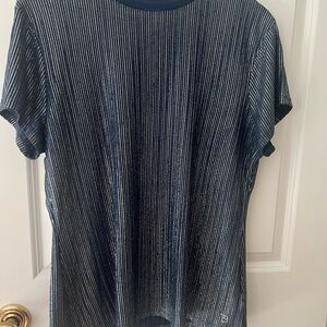 Ted Baker blue with silver Stripes T- shirt- sz 5 - 14-16